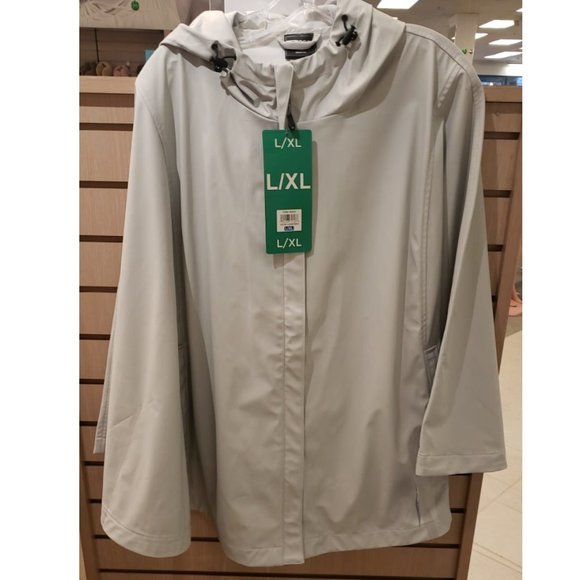 32 DEGREES Women Hooded Stylish Waterproof Durable Rain Poncho-- Gray - Picture 4 of 9